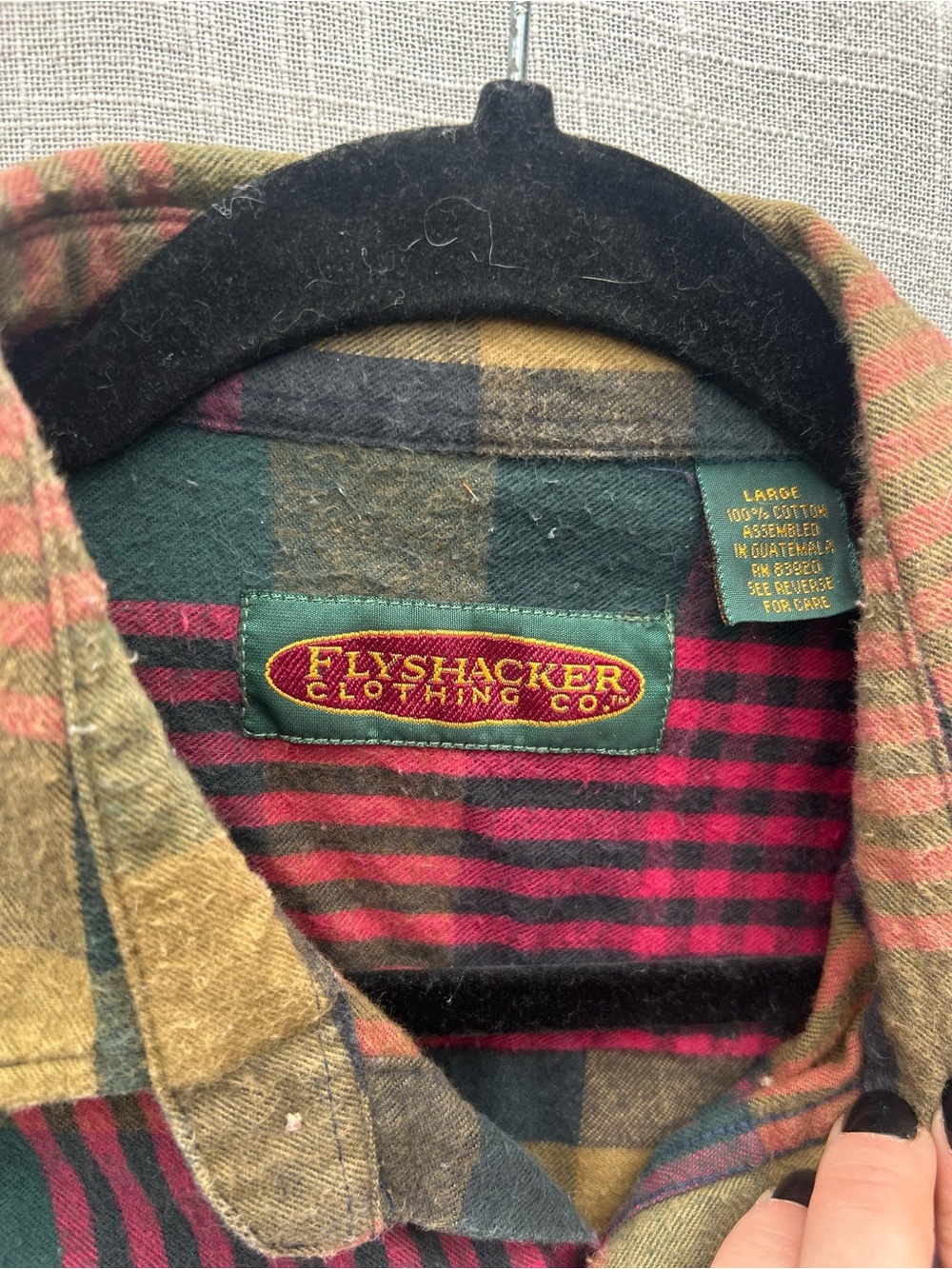 Flyshacker Clothing Co Plaid Flannel Shirt Men’s Large Red Green